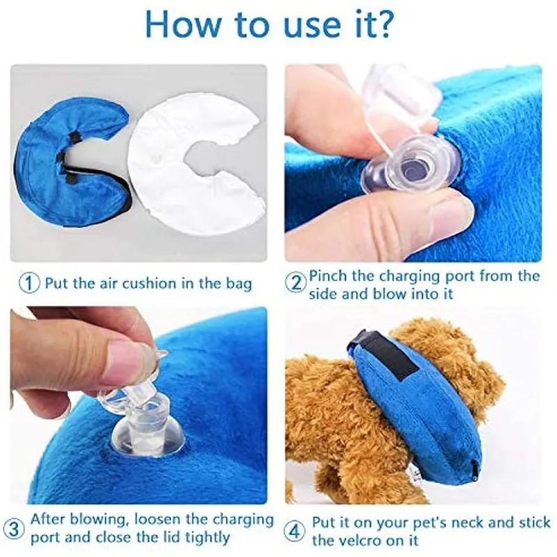 Конусы для собак после операции, защитный надувной ошейник для собак, ошейник для восстановления питомца, мягкий конус для домашних животных для маленьких, средних или больших собак, кошек