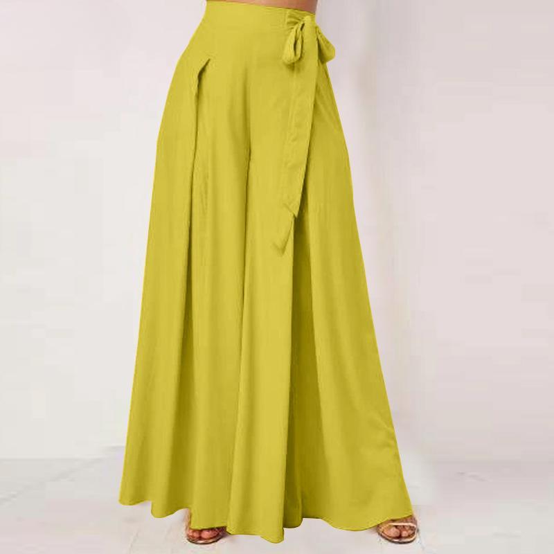 Весенне-летние женские брюки-кюлоты на шнуровке, свободные широкие брюки, повседневные эластичные брюки, разные размеры на выбор