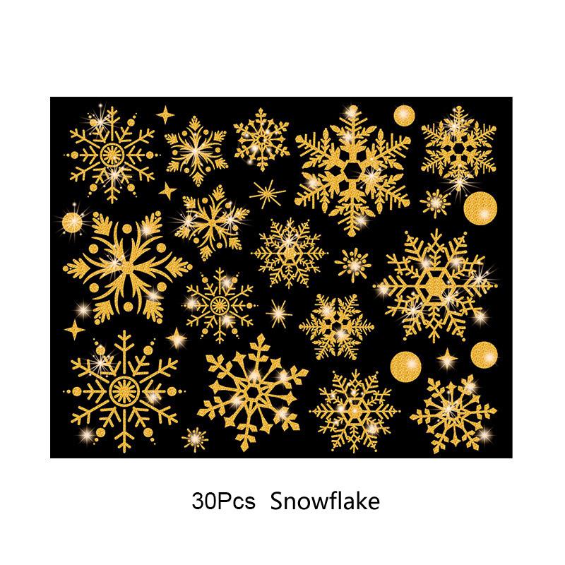 Снежинка наклейка на окно съемные наклейки на окна блестящие серебряные золотые рождественские наклейки
