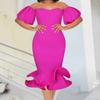 Элегантное сексуальное платье для отпуска, цельное женское платье с высокой талией и вырезом-лодочкой, симпатичные узкие платья для женщин в корейском стиле, шикарное вечернее платье 2025
