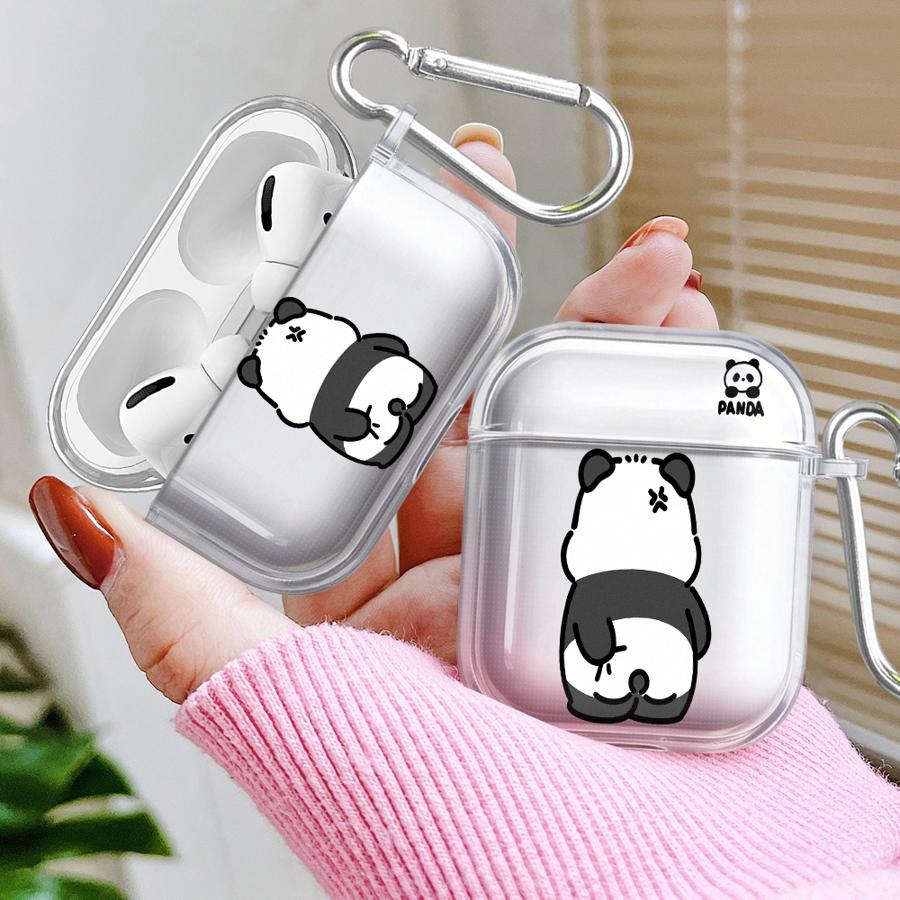 Чехол с пандами для пары для Airpods Pro3 4 3 Pro 2 1 Pro2 Прозрачный чехол-обложка для наушников