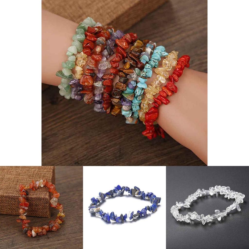 Браслет-стретч из премиальных неровных сколов горного хрусталя