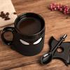 British Thumbs Up Ninja Mug Ceramic Cup Coffee Cup with Coaster and Spoon