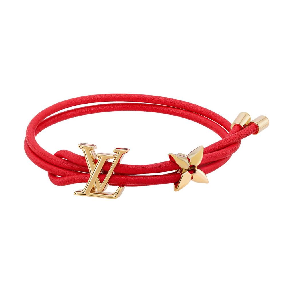 LOUIS VUITTON Pre Owned 2023 Lv Bloom Leather Bracelet M8532Z