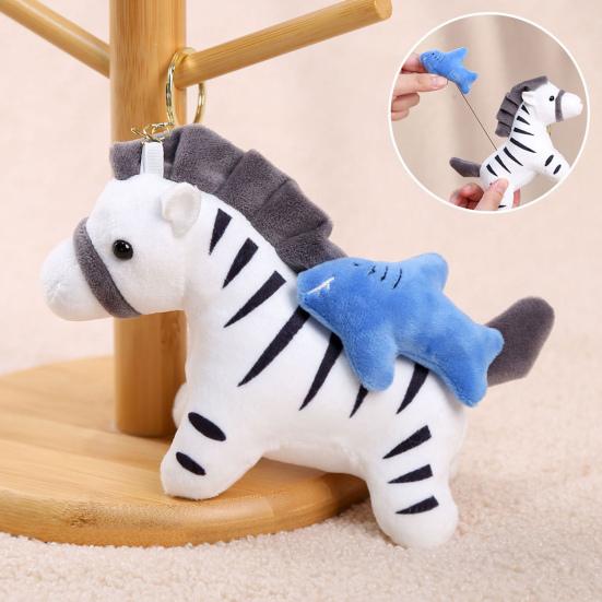 Плюшевый кулон-кукла, тип с вытягиванием, дизайн зебры, слона, пчелы, акулы, декоративный подвес в виде животного, украшение для кошелька