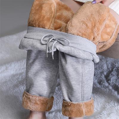 Осень-зима 2022, женские спортивные штаны с высокой талией, утепленные бархатные теплые спортивные флисовые брюки с завязками, женские свободные брюки