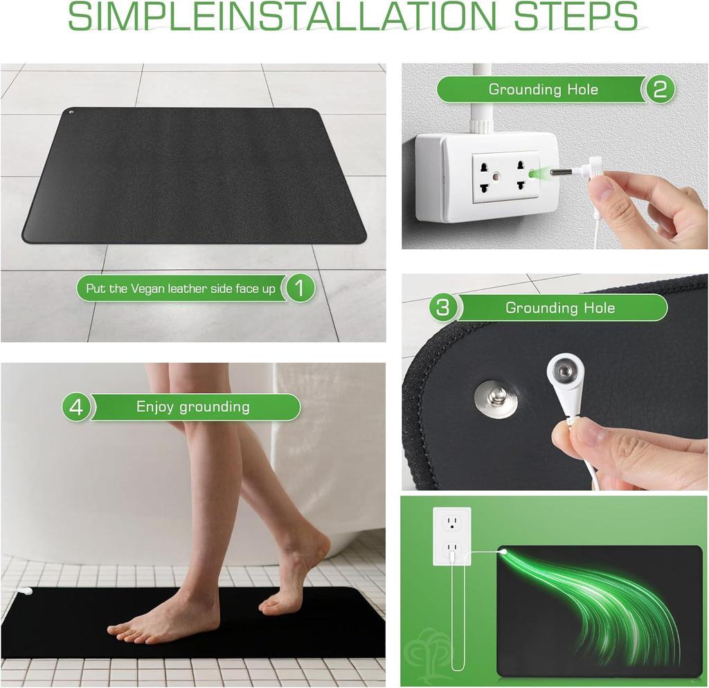 Grounding Mat for Feet 3MM Thickened Earthing Pad Improve Sleep Pain Relief Inflammation Reduce Anxiety for Working