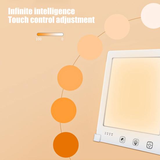 Светотерапевтическая лампа Yousheng LED Регулируемая яркость Цветовая температура Без УФ Полный спектр Лампа для терапии с имитацией восхода солнца Дом Офис Стол Прикроватная