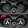 For Mitsubishi Ralliart Lancer Ex Outlander Pajero ASX EVO Car Logo Coaster Anti-skid Mats Water Cup Pads Emblem Car Accessories