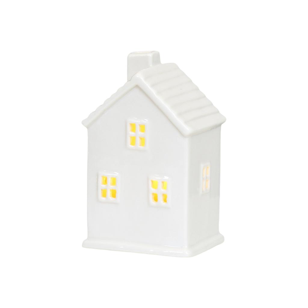 Керамические домики рождественской деревни, светящиеся праздничные украшения для настольного размещения в помещении, рождественский домашний декор