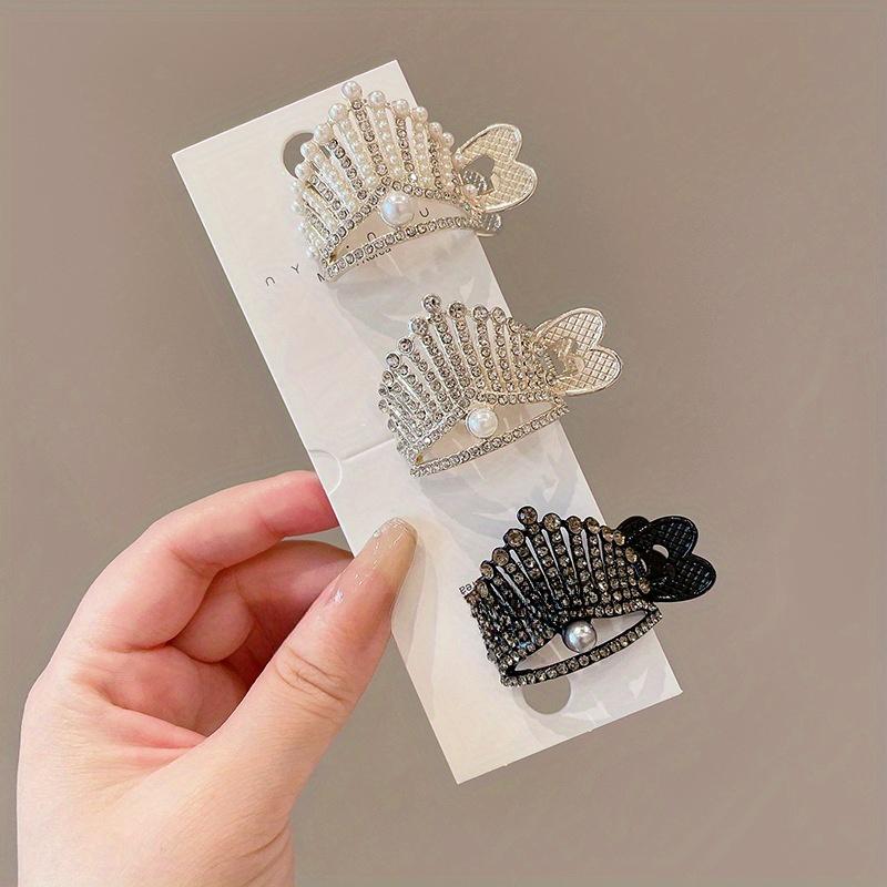 1 шт. Элегантная хрустальная заколка-акула для женщин - Блестящий дизайн со стразами, Прочный сплав для густых длинных волос, хвоста