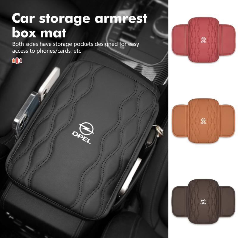 For Opel Leather Car Armrest Box Mat Anti Scratch Storage Arm Support Cushion Vectra Zafira Meriva Mokka Grandland Vivaro Antara Ms3