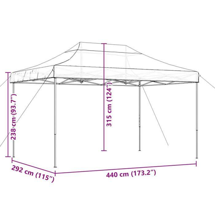VidaXL Tente de réception pliable escamotable vert 440x292x315 cm, tente, tente à auvent, auvent de gazebo, tente gazebo, 4004960