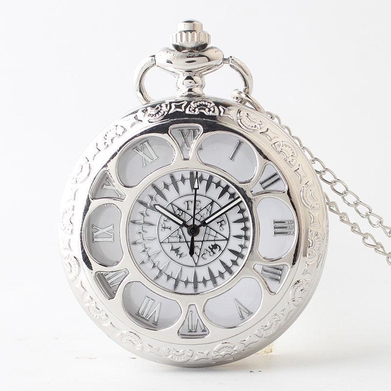 Anime Black Butler Cosplay Sebastian Pocket Watch Kuroshitsuji Clock Pendant for Men Women Gift