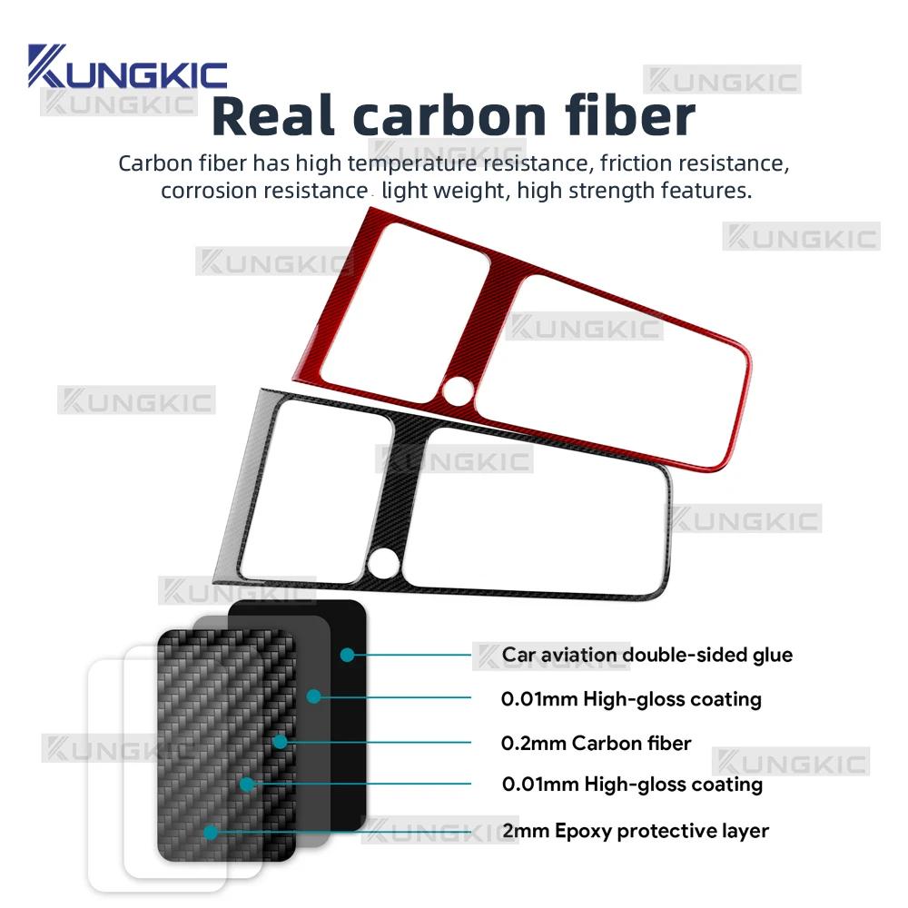 Real Soft Carbon Fiber For SEAT Ateca 5F 2016 2017 2018-2025 Cupra Ateca 5F 2018-2025 LHD RHD Car Gear Shift Panel Trim Sticker