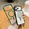 Простой магнитный чехол для iPhone 17 Air 17Pro Max 16e 15 Plus 14 13 12 mini 11 Pro Max Magsafe Прозрачная задняя крышка для беспроводной зарядки
