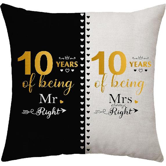 3rd Anniversary Throw Pillow Cover Gifts for 3 Years of Marriage Couples Valentines Day Gifts for Her Him Husband Wife 3rd Wedding Anniversary