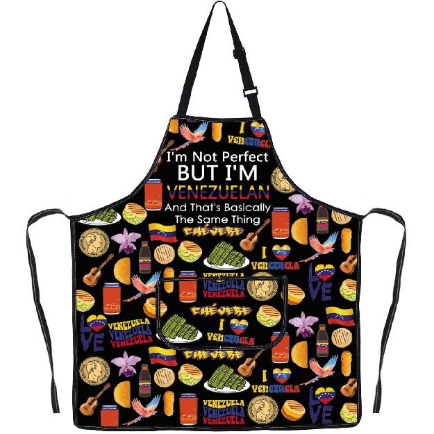 JNIAP Venezuelan Kitchen Apron Venezuela Lover Gifts Venezuelan Chef Gift Venezuela Flag Apron