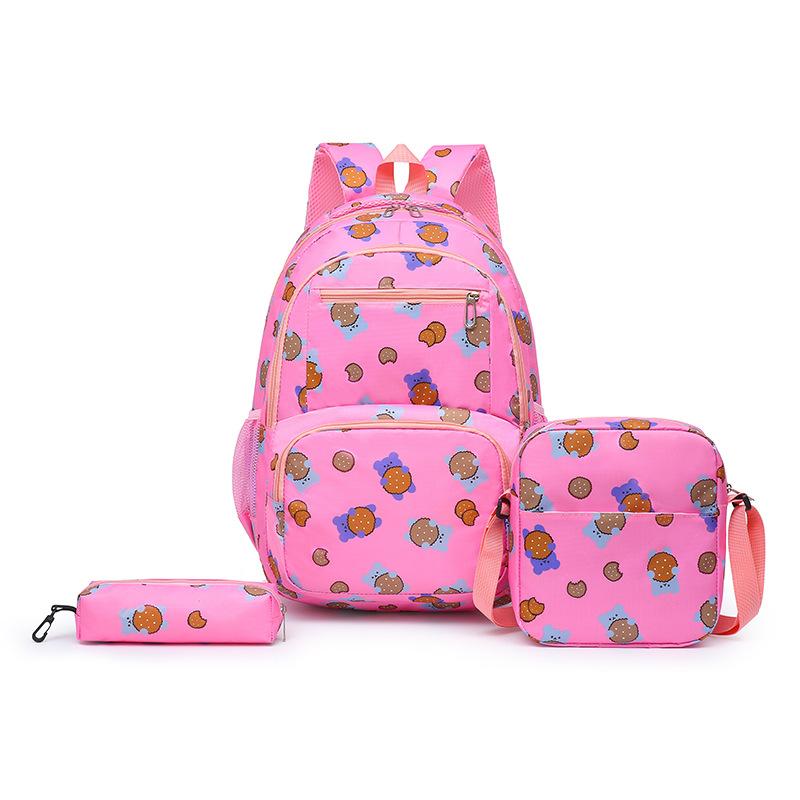 Женский комплект из трех рюкзаков для учеников младших классов, школьный ранец с сумкой через плечо, сумка для ручек