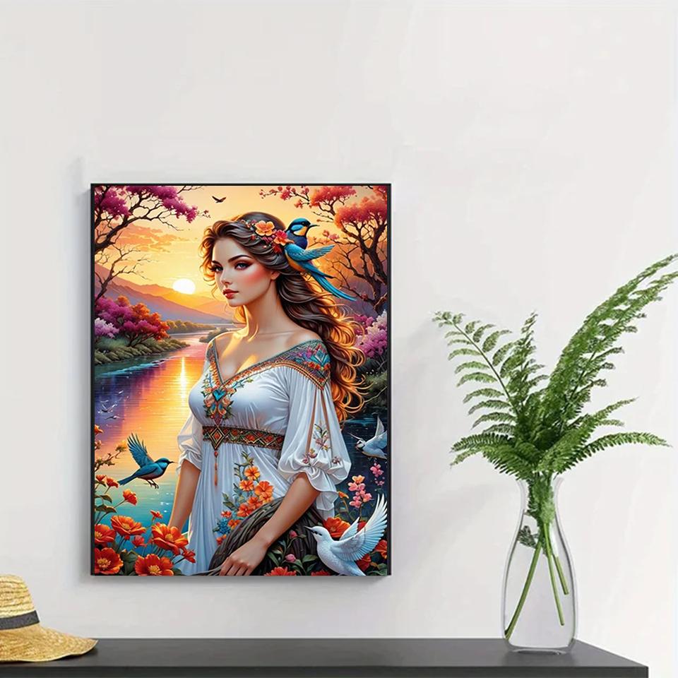 Beautiful Woman 5D Diamond Painting Sales Full Square Round Diy Jewelry Embroidery CrossStitch Embroidery Portrait Home Art
