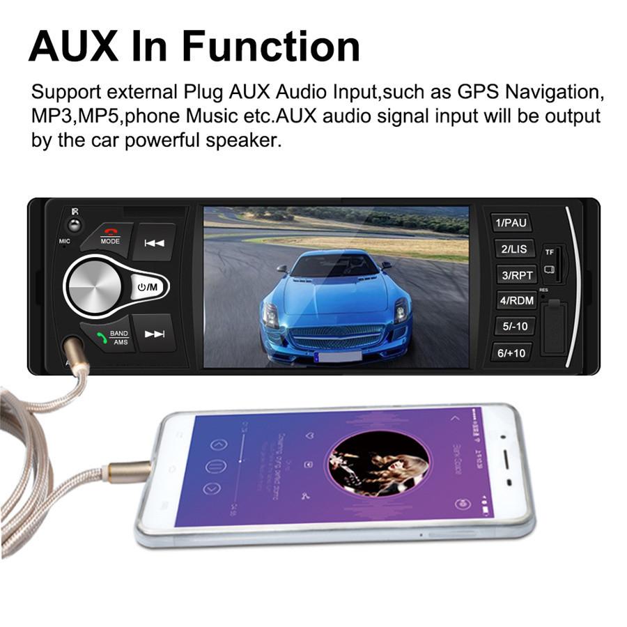 Автомагнитола MP5 Автомобильный MP3 MP4 плеер USB Автомобильный 4.1'' HD Автомагнитола IN OUT FM/AUX bluetooth с 12LED Динамическая траектория Камера