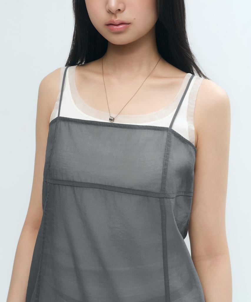 Musinsa Standard Woman Women'S Sheer Mini Dress [Gray]