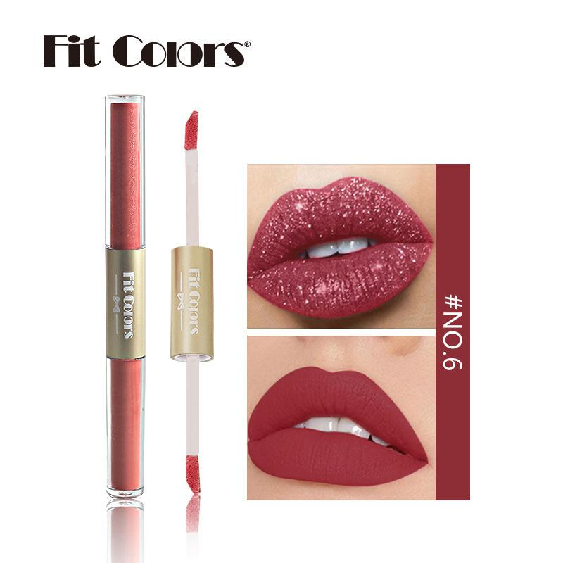 Double End Non-stick Cup Matte Pearlescent Lip Gloss Waterproof Lip Glaze Hydrating Liquid Lipstick