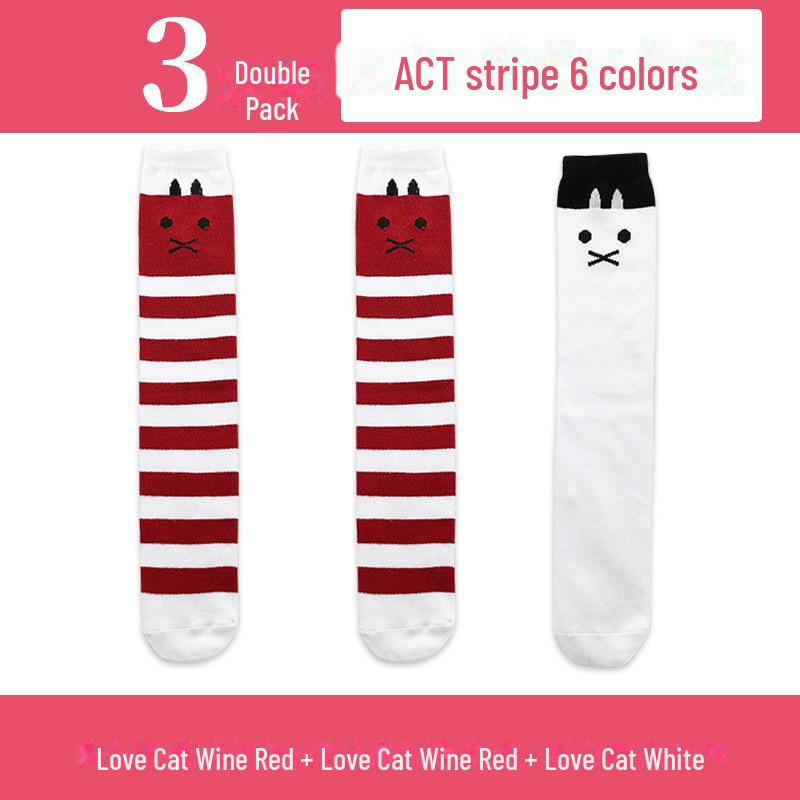 Весенние и осенние гольфы для девочек с милым рисунком - гольфы средней длины для детей и младенцев