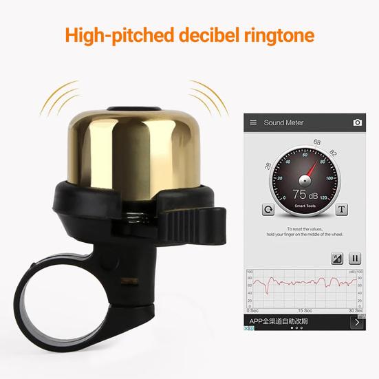 Bicycle Bell Retro Clear Loud Sound Copper MTB Mountain Bike Safety Cycling Handlebar Ring for Outdoor Sport