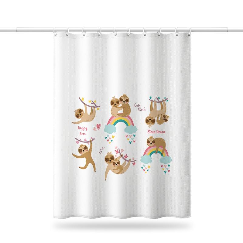 Bathroom Thickened Waterproof Curtain Mildew Proof Shower Curtain Shower Partition Curtain Shower Curtain Bathroom Curtain Free Perforation