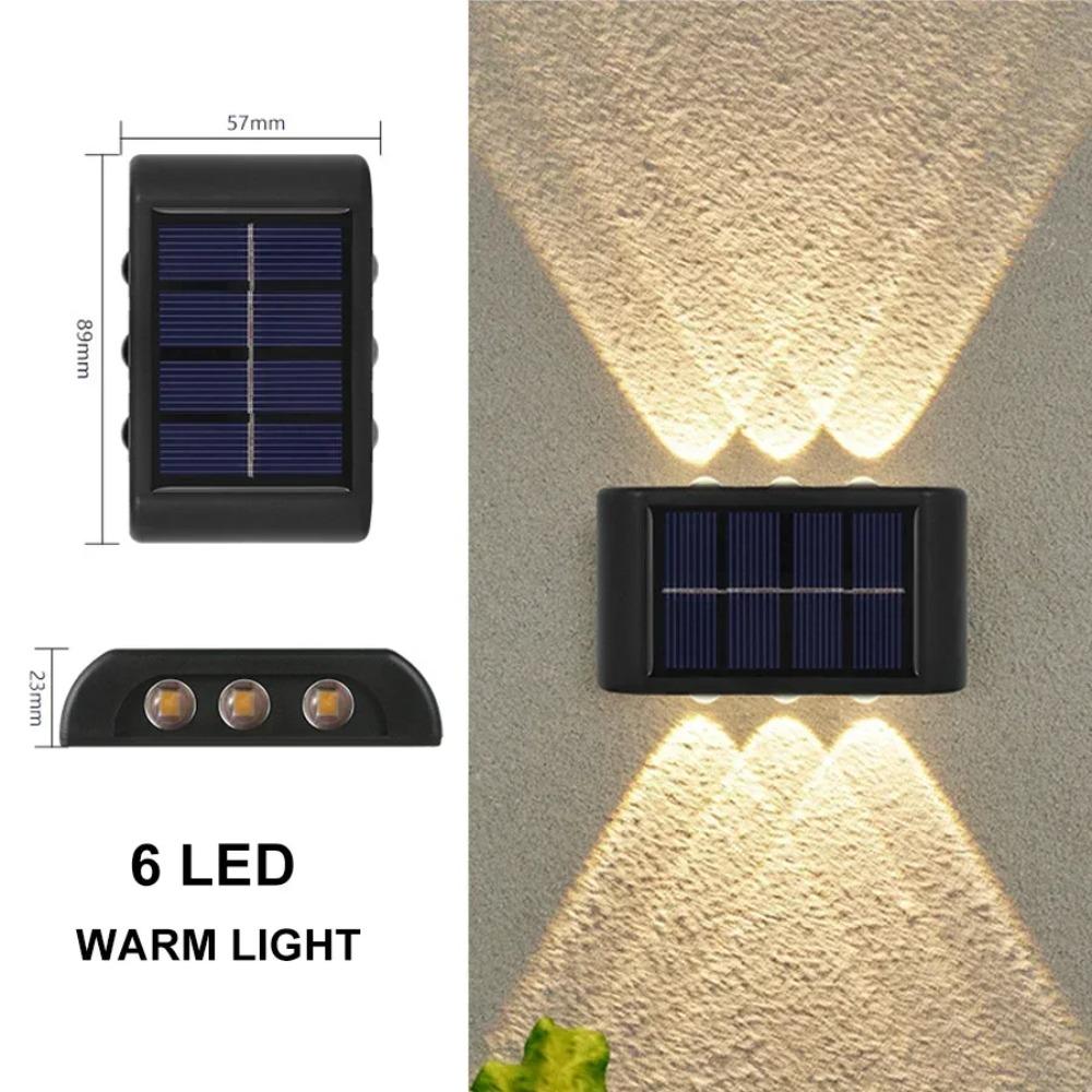 Outdoor 6/8/10 LED Solar Garden Light Solar Wall Lamp Up And Down Luminous Waterproof Solar Powered Wall Washer Light Yard Street Decor