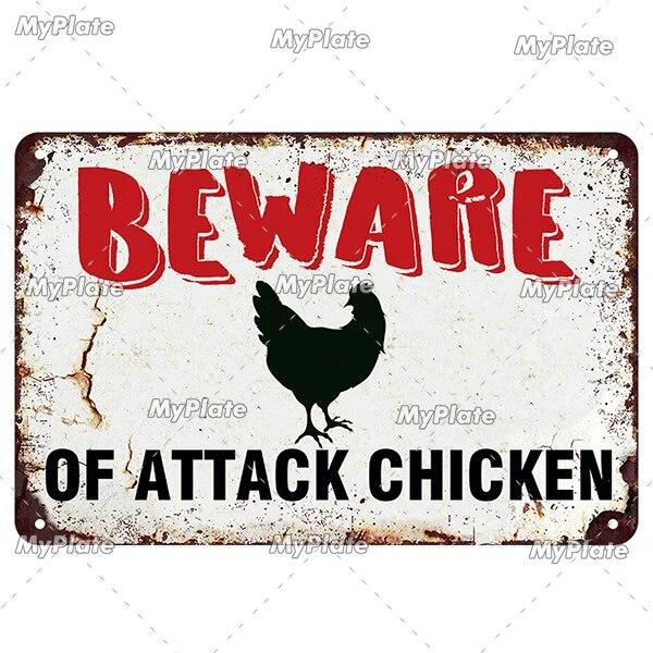Vintage Chickens Slow Metal Sign Tin Sign Decoration Plaque Home Wall Decor Bar Sign Home Decor Poster Drop Shipping