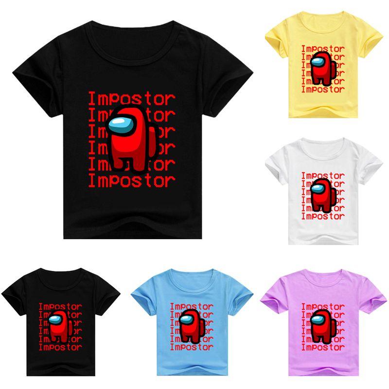 Us Among Impostor Tshirt Children Summer Round Neck Print Casual Short Sleeve