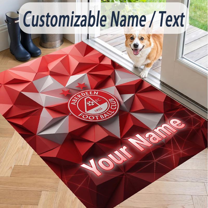 Custom Text Printed Rug Aberdeen FC Non Slip Floor Carpet For Home Room Decor
