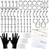 89-Piece Stainless Steel Piercing Set: Eyebrow, Lip, Nose, Horseshoe, and Belly Button Rings