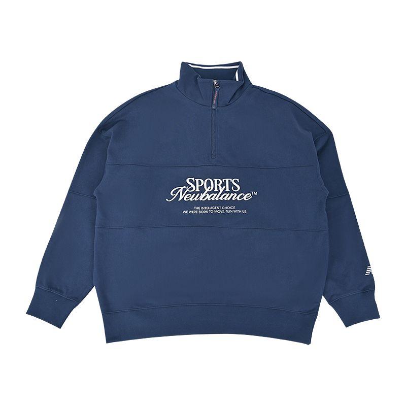 New Balance Sweatshirts Men's Marine Blue Stand Collar Moderate NCF31081-NV