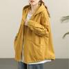 Spring Women's Fashion Mid-length Windbreaker Loose Hooded Windproof Jacket