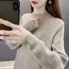Autumn and Winter Women's Sweater Half High Neck Pullover Knitted Sweater Women's Clothing