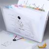 Large Capacity A4 File Folder 8/12Pockets Document Bag Cartoon Test Paper Storage Folder Students