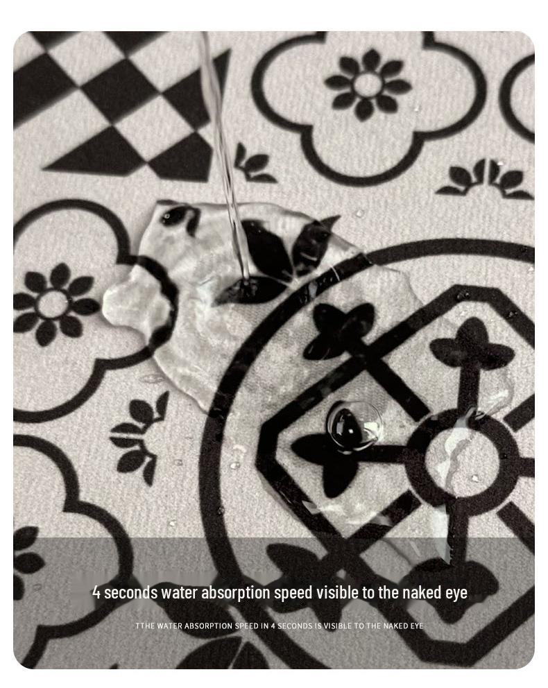 Быстросохнущие впитывающие коврики для ванной комнаты - нескользящие, с мягким цветочным рисунком для унитаза, раковины и дверного проема 