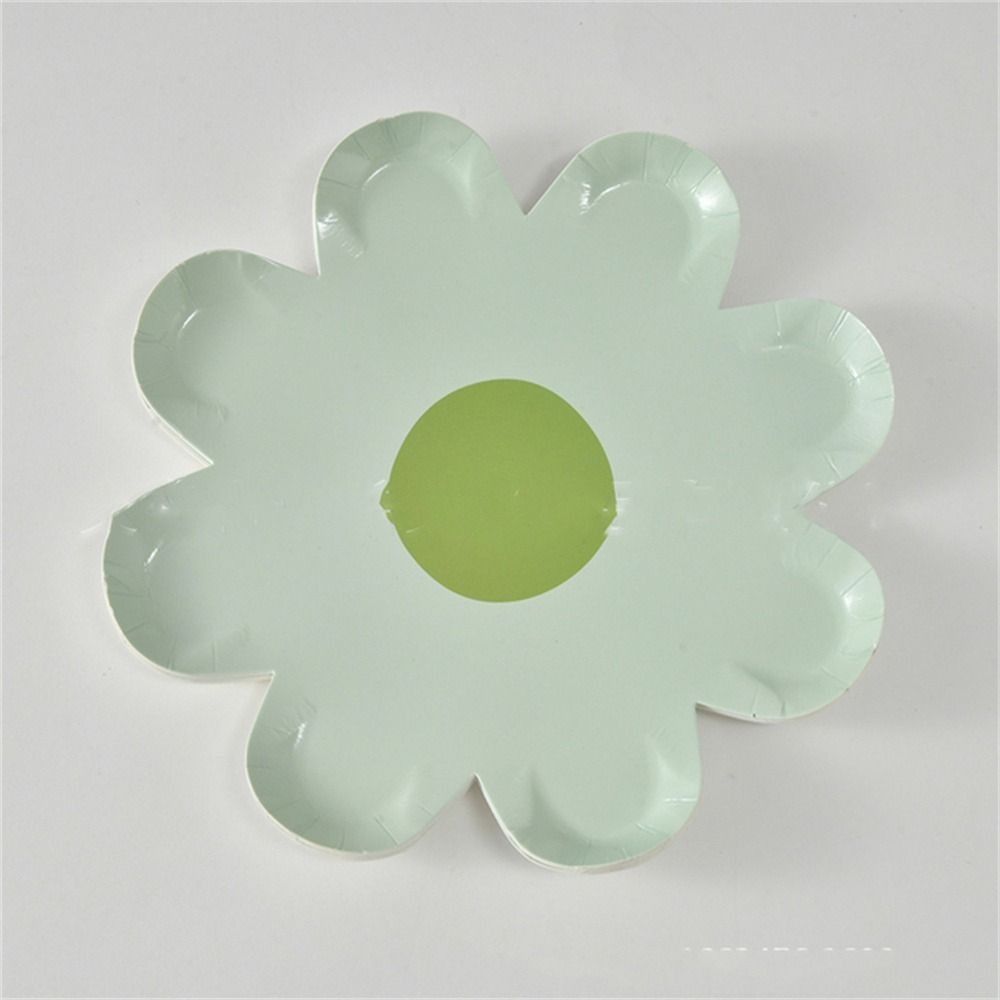 10pcs/set Picnic Cake Tray Daisy Tableware Paper Disposable Cake Plates Cute Flower Dinner Plates
