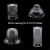 Clear 30mm Opening E14 Glass Shade Replacement,Transparent 3cm Hole Fitter Bell Cylinder Bowl Pattern Lampshade for E12 Lighting