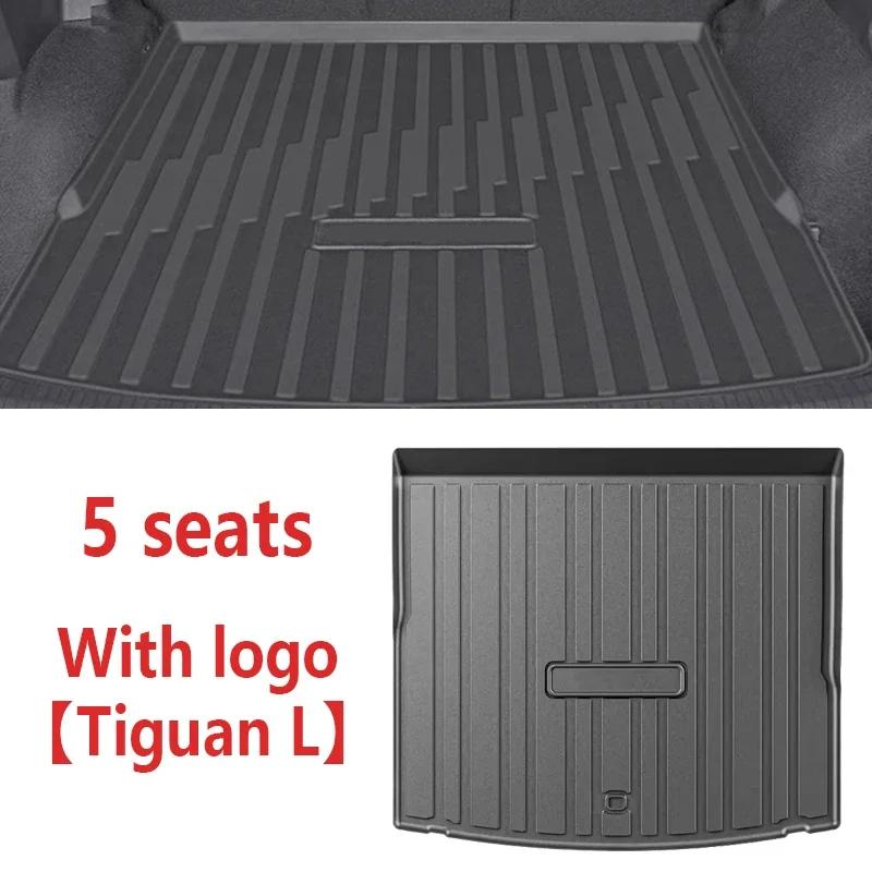 TPE Car Trunk Mat For Volkswagen Tiguan L Pro MK3 2024 2025 2026 LWB 5 seats Waterproof Anti-dirty Rubber Pads Auto Accessories