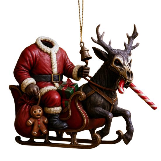 Yousheng Темное Рождественское Украшение 2D Акриловая Безголовая Фигурка Санты/Дьявола Украшение на Рождественскую Елку для Домашнего Декора в Помещении и на Улице