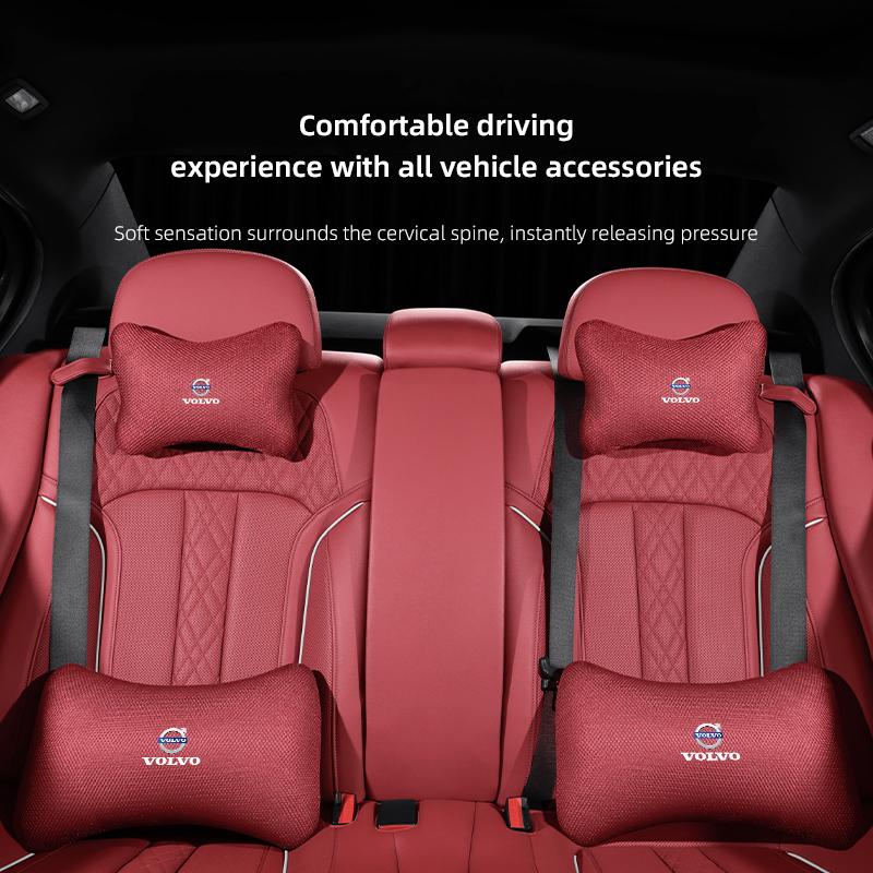 Car Seat Accessories Ice Silk Headrest Lumbar Support Pillow For Volvo XC90 V90 V60 XC60 V40 EC40 EX40 S80 S60 S90 C40 XC40 V70