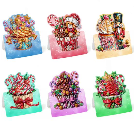 Набор для рисования стразами своими руками, 6 шт., поздравительная открытка с гномом на день рождения, 5D-искусство стразами, открытки на день рождения для взрослых, детей, подарки на годовщину, праздник