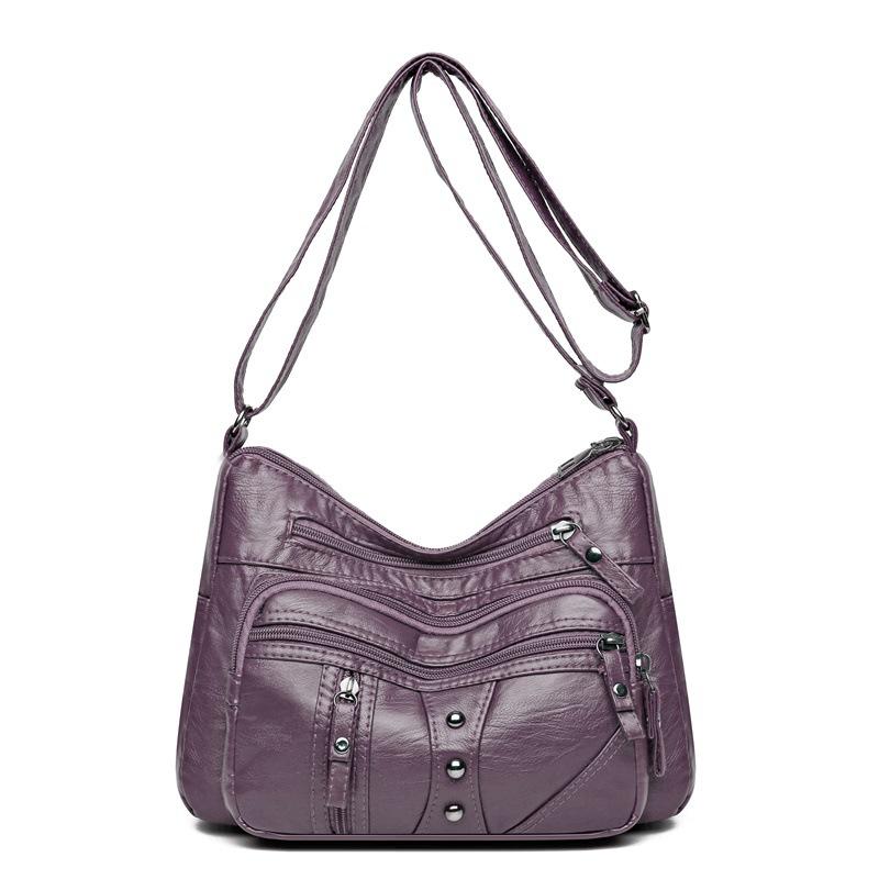 Мягкая кожаная сумка, женская сумка для матери среднего возраста, большая вместительная сумка через плечо через плечо