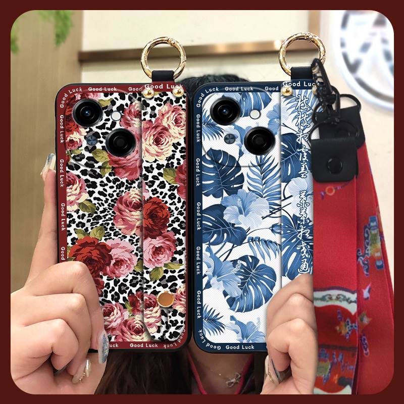 Грязеотталкивающий чехол для телефона с ремешком на запястье для Tecno POP9 4G/Spark GO 1/KL4 Противоударный Пыленепроницаемый Мягкий чехол Прочный ремешок