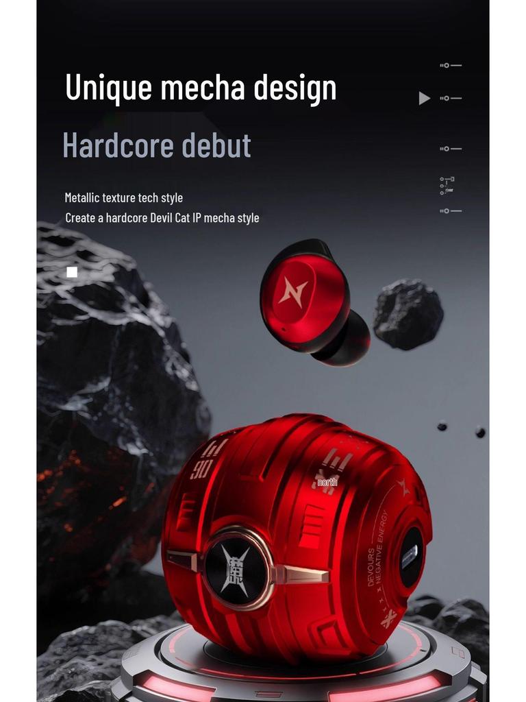 Беспроводные Bluetooth-наушники для сна и игр Devil Cat B12 с AI-переводом (Модель 2025 г.)