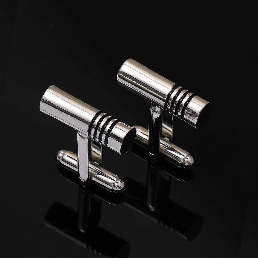 New minimalist and stylish men's business alloy cufflinks, French-style striped shirt studs.